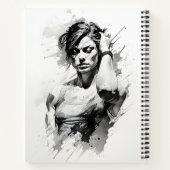 女性の美しい女性のスケッチフィットネス女 ノートブック (裏面)