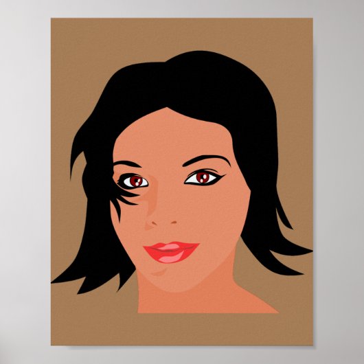 女性の美しい顔かわいらし女 ポスター (正面)