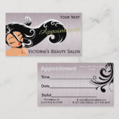 女性の美容師のアポイントメント 予約カード (正面/裏面)