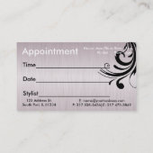 女性の美容師のアポイントメント 予約カード (裏面)