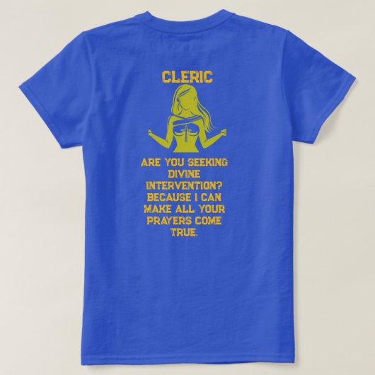 女性の聖職者、求む Tシャツ (デザイン裏面)