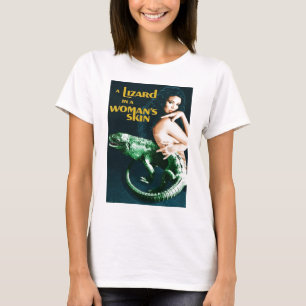 女性の肌にトカゲを描いたホラーヴィンテージ映画 Tシャツ