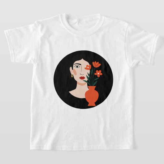 女性の肖像画 Tシャツ (レイダウン)