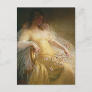 女性の肖像（キャンバス上に油彩） ポストカード