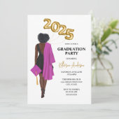 女性の肖像 卒業パーティー招待状 招待状 (スタンド正面)
