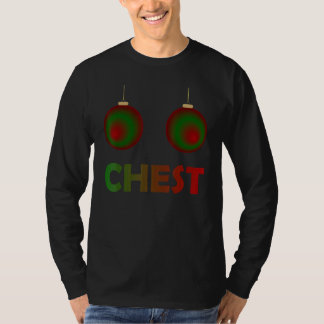 女性の胸の木の実 栗 クリスマスマッチング カップル Tシャツ