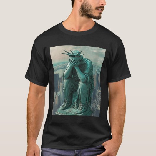 女性の自由の女神ファセプパルムVネック Tシャツ (正面)