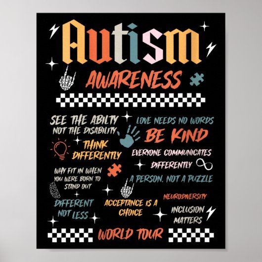 女性の自閉症啓発世界ツアー 親切に ポスター (正面)