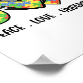 女性の自閉症意識を理解する愛を受け入れる ポスター (角)