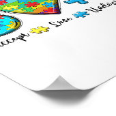 女性の自閉症意識を理解する愛を受け入れる ポスター (角)