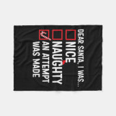 女性の良いけない試みがSantに行わおもしろいれた フリースブランケット (正面(横))