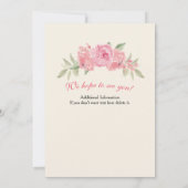 女性の花のエレガントなローズ 50歳の誕生日パーティー 招待状 (裏面)