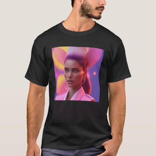 女性の花の羽のような旅行で世界の出現を探索 Tシャツ (正面)