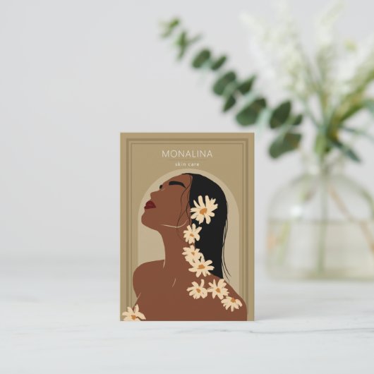 女性の花アートボホスキン気に 名刺 (スタンド正面)