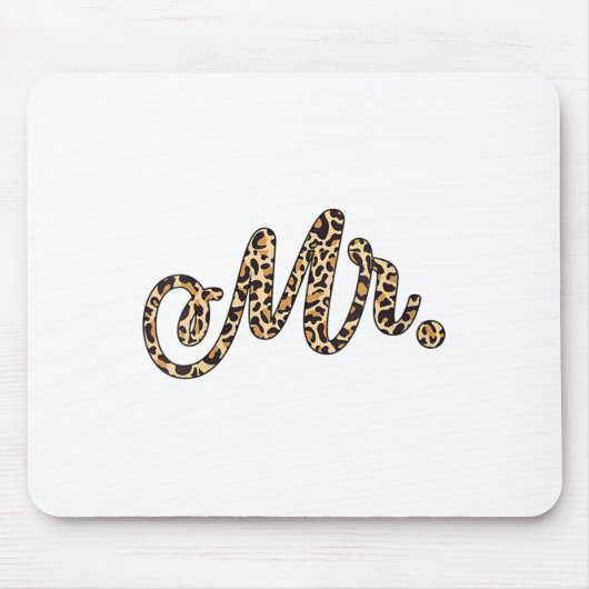 女性の花婿Mr. Leopard Print'結婚 Matchi マウスパッド (正面)
