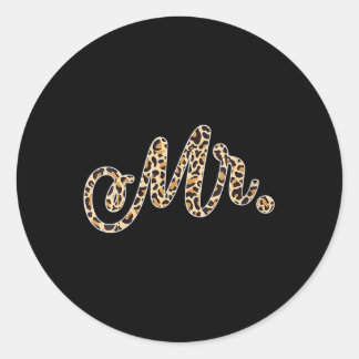 女性の花婿Mr. Leopard Print'結婚 Matchi ラウンドシール