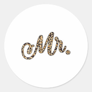 女性の花婿Mr. Leopard Print'結婚 Matchi ラウンドシール