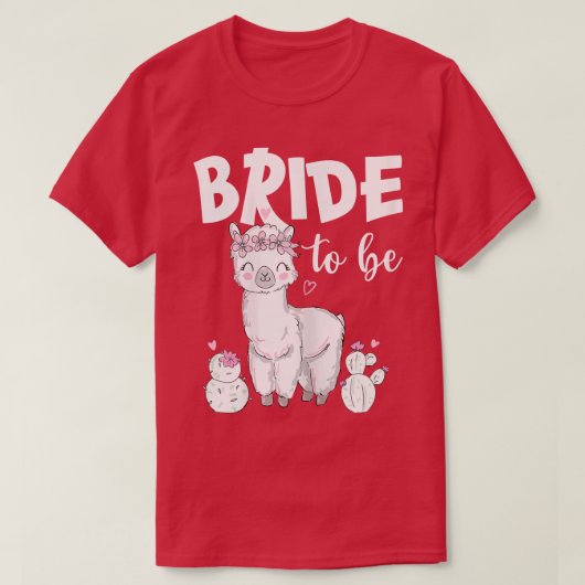 女性の花嫁になるチーム 花嫁 キュートなラマ アルパカ JG Tシャツ (デザイン正面)