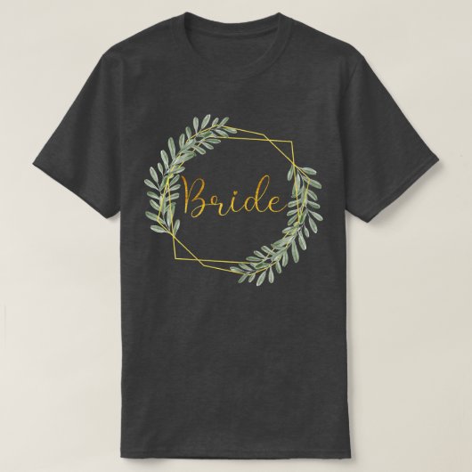 女性の花嫁の stag パーティー ユーカリの花輪 花嫁 tシャツ (デザイン正面)