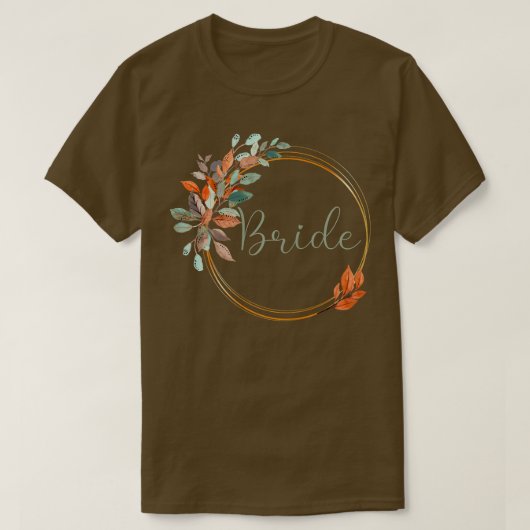 女性の花嫁ハンティングパーティー秋の落ち葉花嫁 Tシャツ (デザイン正面)