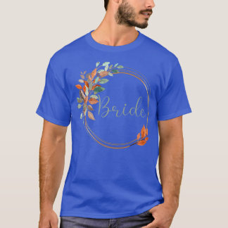 女性の花嫁ハンティングパーティー秋の葉の花嫁 Tシャツ