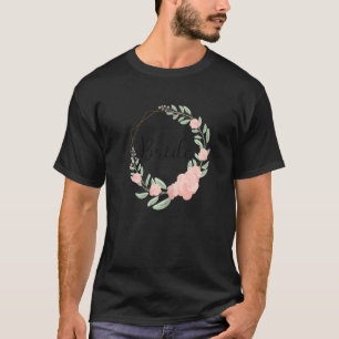 女性の花嫁 ムカデ パーティー ピンクの花 花嫁 Tシャツ