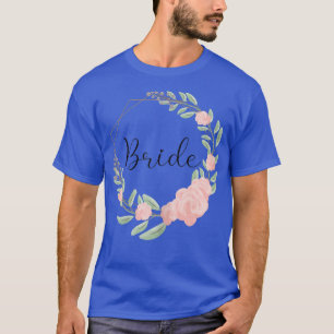 女性の花嫁 ムカデ パーティー ピンクの花 花嫁 Tシャツ