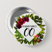 女性の花柄第80の第90第91第92第95第98第99 缶バッジ (正面&裏面)