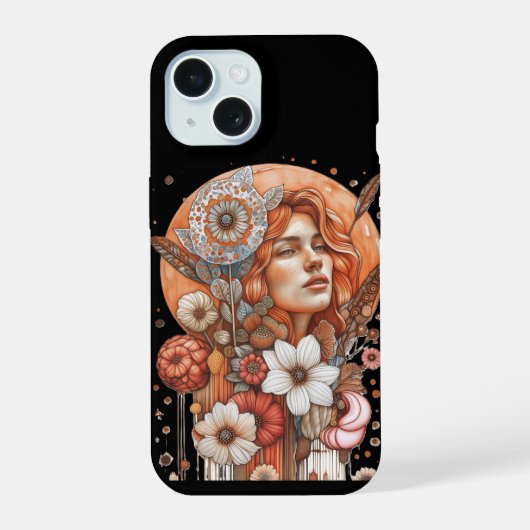 女性の花 iPhone 15ケース (裏面)