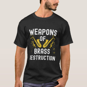 女性の若者と男性のためのジャズのサックス楽器 Tシャツ
