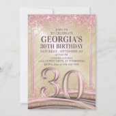 女性の華やかな30歳の誕生日招待状 招待状 (正面)