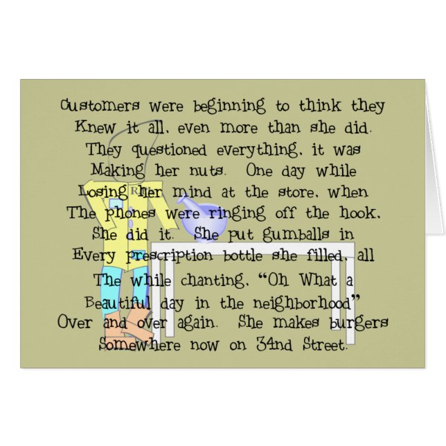 女性の薬剤師のストーリーアートのギフト--笑わされる (正面横)