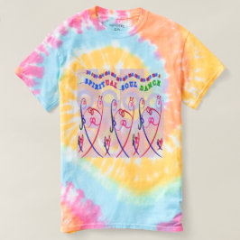 女性の螺線形の絞り染めのおもしろいな精神的な精神のダンス Tシャツ