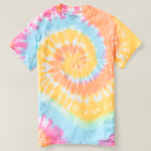 女性の螺線形の絞り染めのTシャツ2色のスタイル