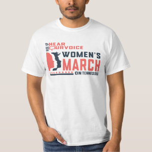 女性の行進テネシー人は私達の声を聞いて上昇する Tシャツ