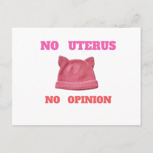 女性の行進子宮なし意見 ポストカード (正面)