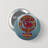 女性の行進2017の上げられた握りこぶし 缶バッジ (正面&裏面)