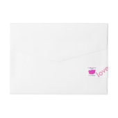 女性の行進、ピンクハット、ムーブメント、水彩 ラップアラウンド宛名ラベル (裏面)