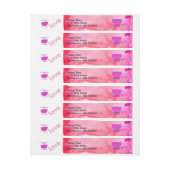 女性の行進、ピンクハット、ムーブメント、水彩 ラップアラウンド宛名ラベル (シート)