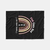 女性の衣装Akaピンクはハート健康Aのために赤く行く フリースブランケット (正面(横))