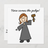 女性の裁判官の棒の姿の招待状 招待状 (正面/裏面)