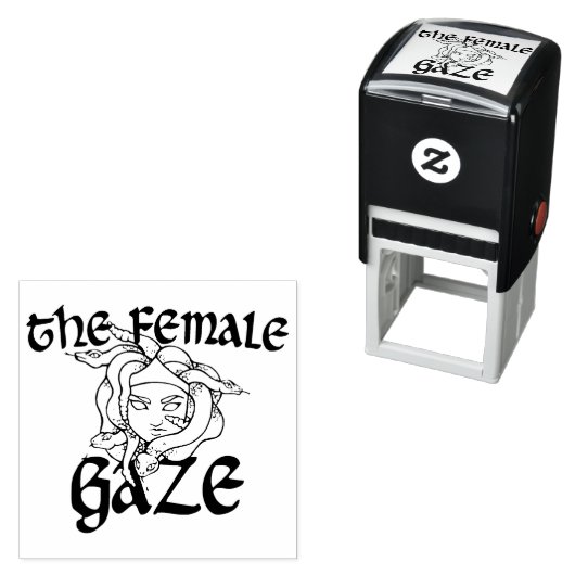 女性の視線メドゥーサスネークフェミニストのユーモア セルフインキングスタンプ (インサイチュ)