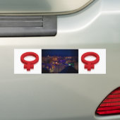 女性の記号ラスベガス バンパーステッカー (車上)