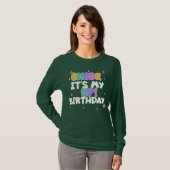女性の誕生日おめでとうロングスリーブTシャツ Tシャツ (正面フル)