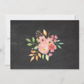 女性の誕生日パーティフォトフラワーズ素朴招待状 招待状 (裏面)