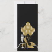 女性の誕生日パーティーのメニュープログラム 招待状 (裏面)