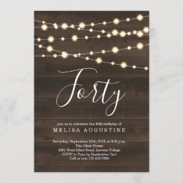 女性の誕生日パーティーへの招待 – 素朴 招待状