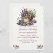 女性の誕生日パーティー招待状 招待状 (正面/裏面)