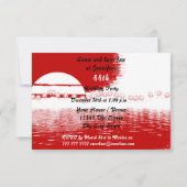 女性の誕生日パーティー 赤 招待状 (裏面)