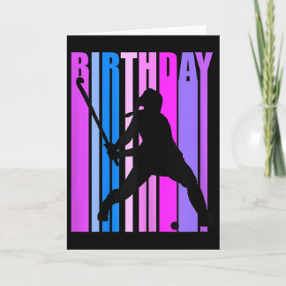 女性の誕生日フィールドホッケー選手スポーツ女子Tシャツ カード